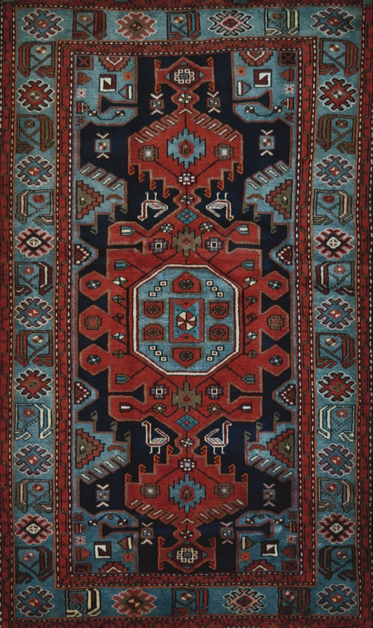 Persian Hamadan hand knotted rug 5x7
