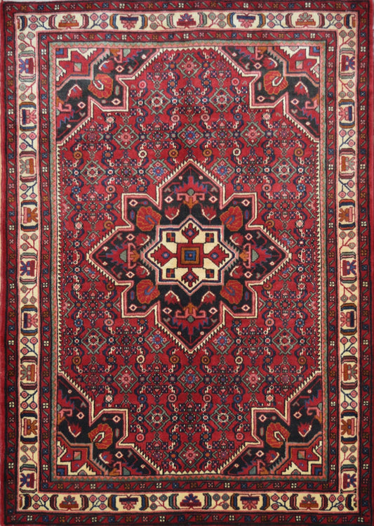 Persian Hossein Abad hand knotted rug 5x7