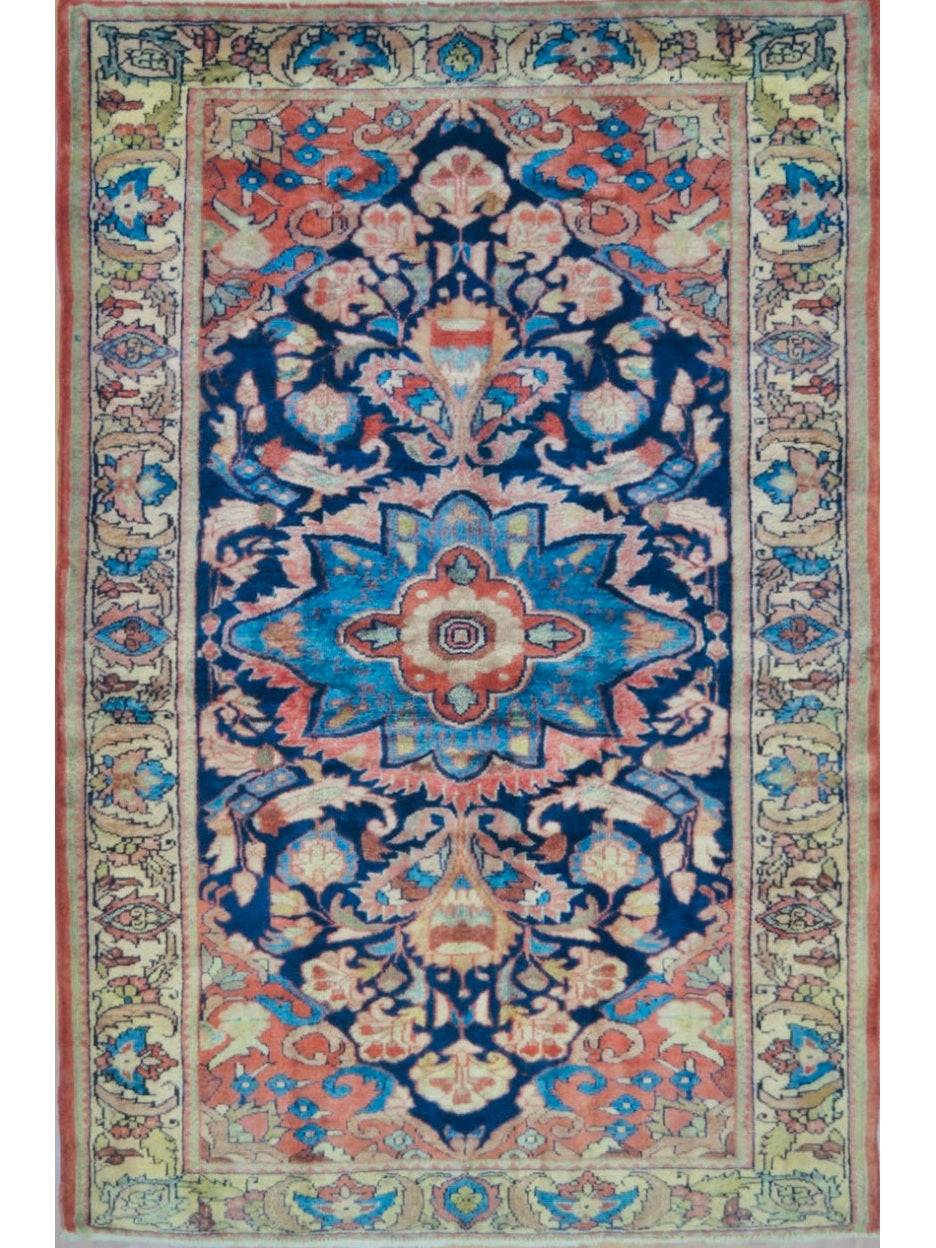 Persian Hamadan hand knotted rug 5x7