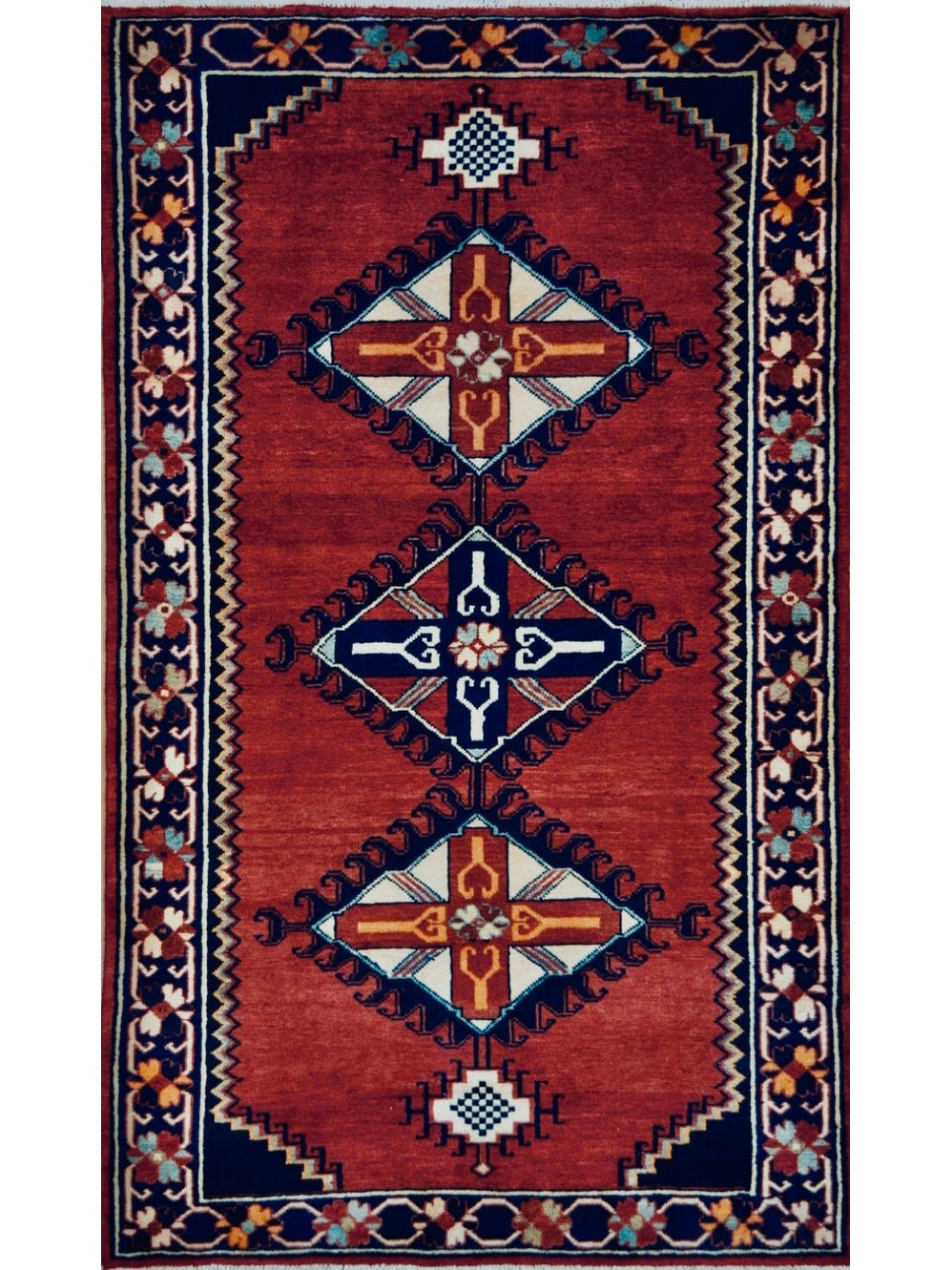 Persian Hamadan hand knotted rug 5x7