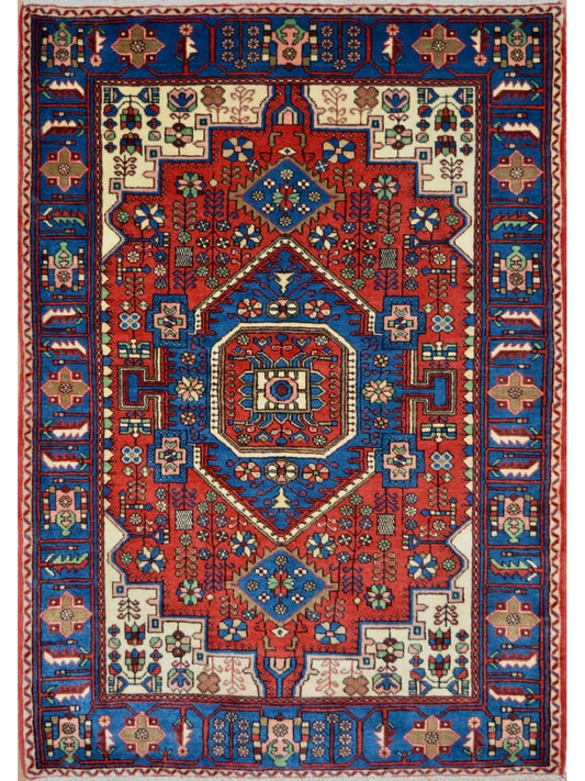 Persian Hamadan hand knotted rug 5x7