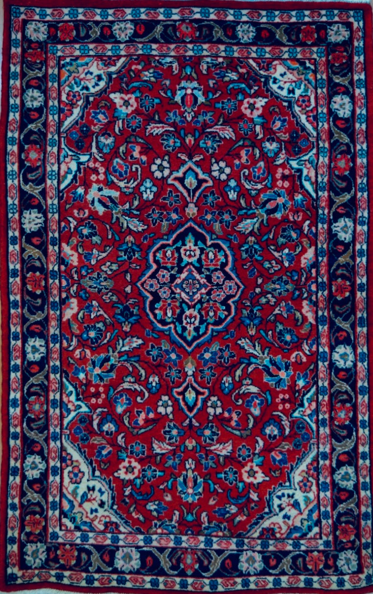 Persian Hamadan hand knotted rug 5x7