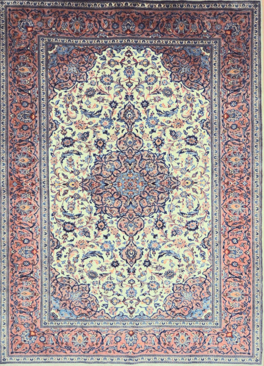 Persian Kashan hand knotted rug 5x8