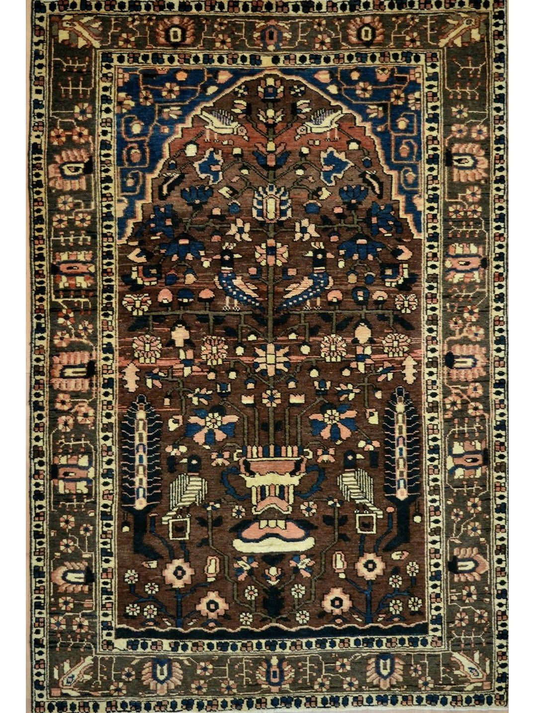 Persian Hamadan hand knotted rug 5x7