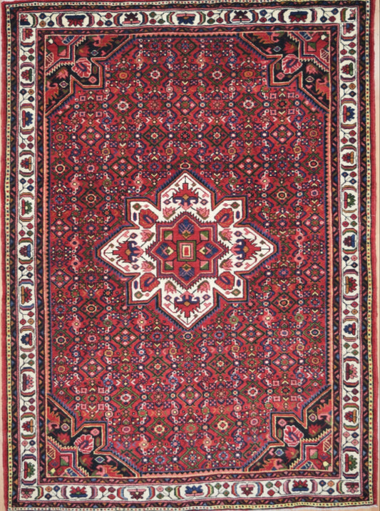 Persian Hossein Abad hand knotted rug 5x8