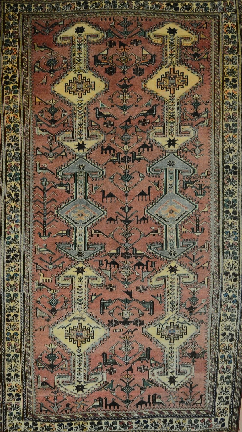 Persian Bakhtiari hand knotted rug 6x9