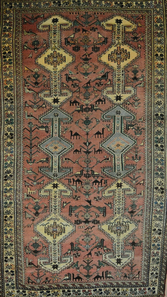 Persian Bakhtiari hand knotted rug 6x9