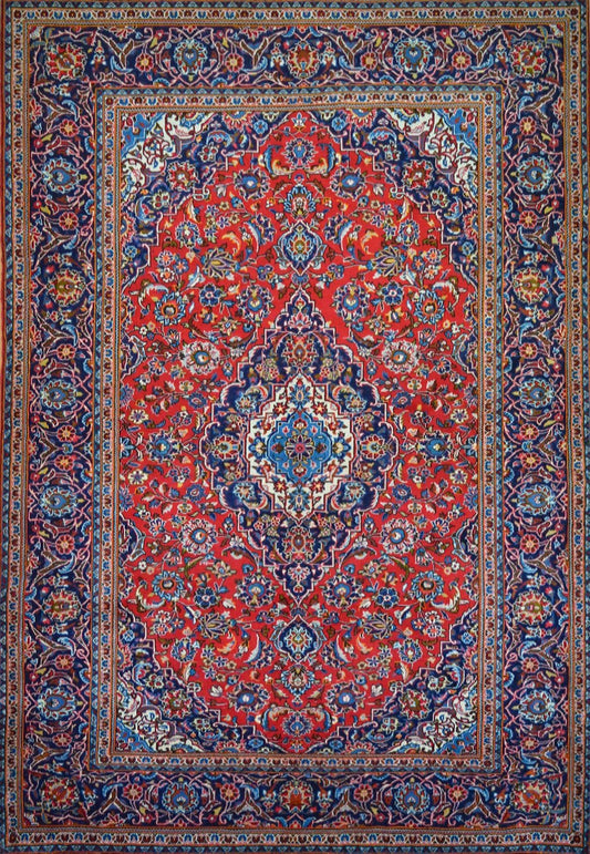 Persian Kashan hand knotted rug 7x10