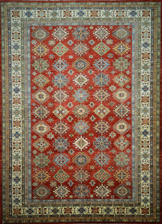 Afghan Vegetable Dye hand woven rug 8x11