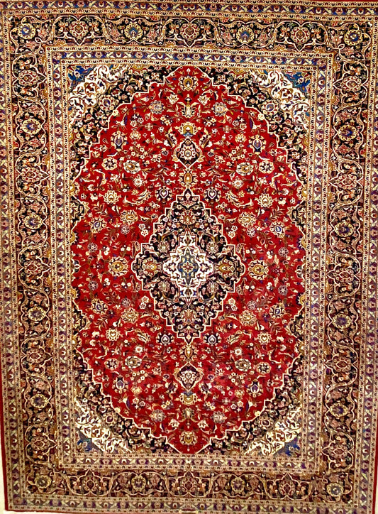 Persian Kashan hand knotted rug 8x11