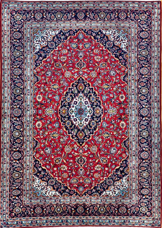 Persian Kashan hand knotted rug 8x11
