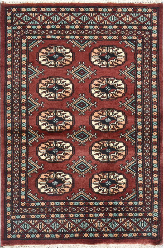 Pakistani Fine Bukhara hand knotted rug 2x3