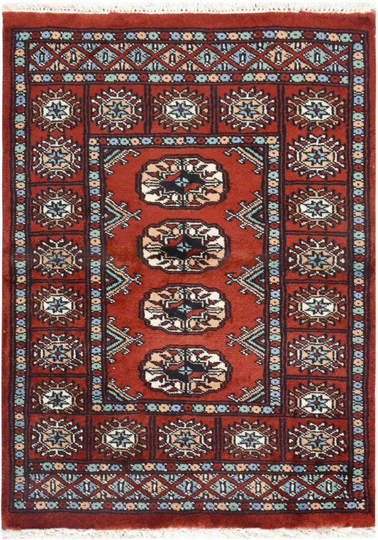 Pakistani Fine Bukhara hand knotted rug 2x3
