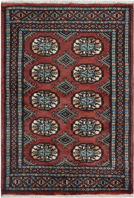 Pakistani Fine Bukhara hand knotted rug 2x3