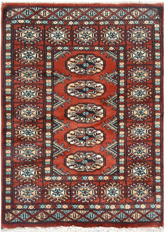 Pakistani Fine Bukhara hand knotted rug 2x3