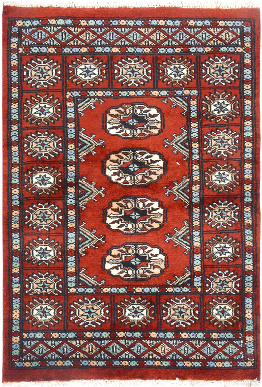 Pakistani Fine Bukhara hand knotted rug 2x3