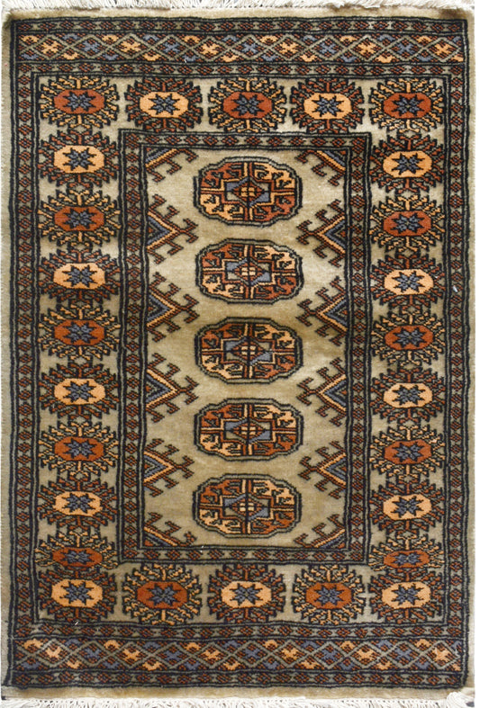 Pakistani Fine Bukhara hand knotted rug 2x3