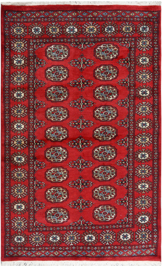 Pakistani Fine Bukhara hand knotted rug 3x5